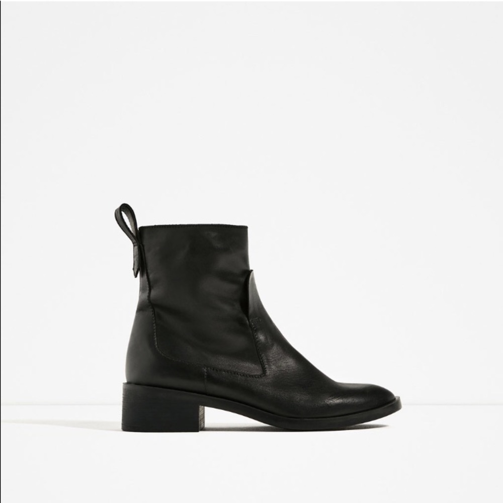 Zara Flat leather ankle boot